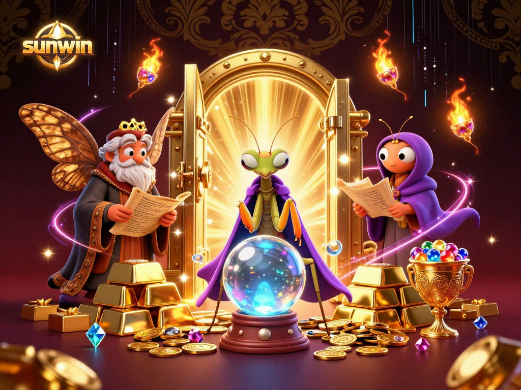 Experience fortune telling with sunwin's mystical 3D casino fortune teller illustration.
