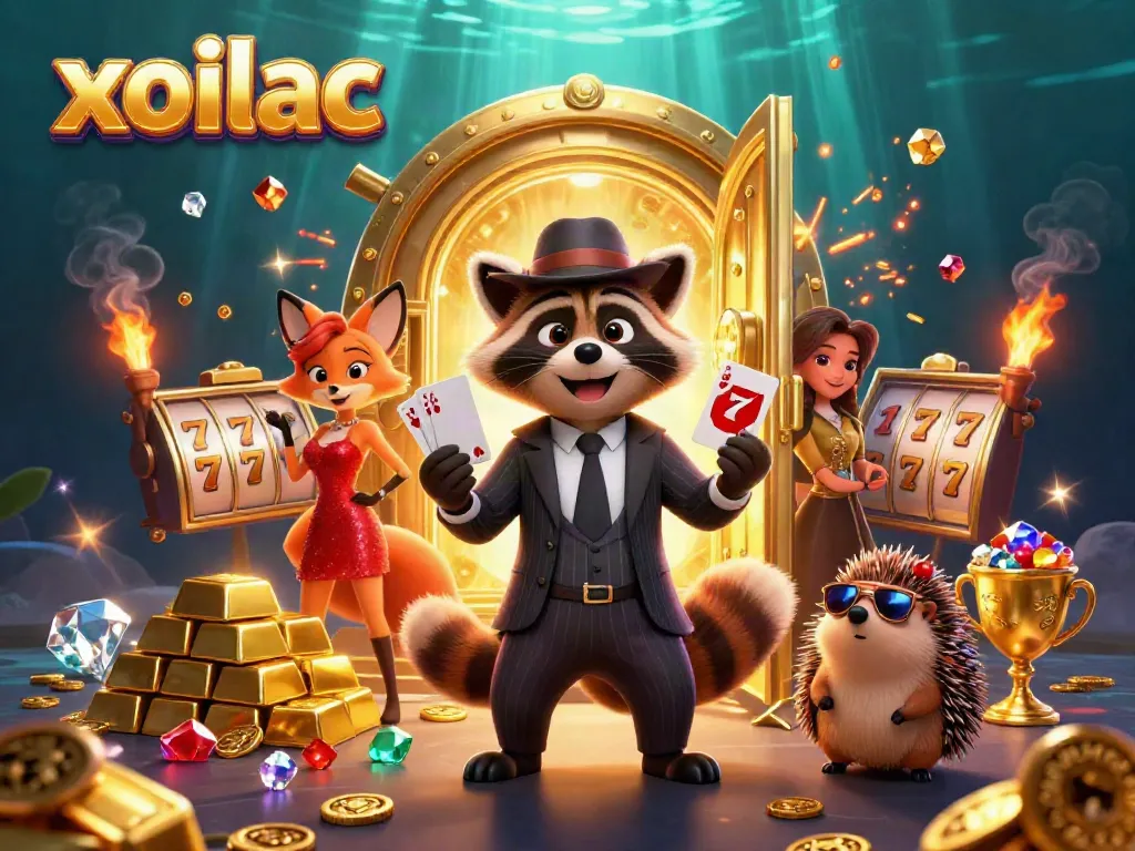 Engage with xoilac's thrilling online casino experience through our vibrant illustration.