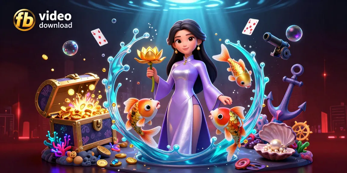 Experience seamless fb video download with a captivating Asian-themed 3D casino illustration.