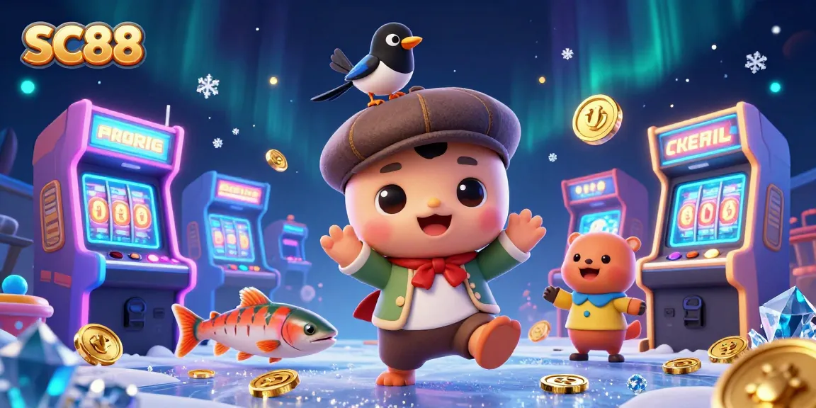 Engage with SC88's vibrant casino games and promotions in a creative 3D scene.